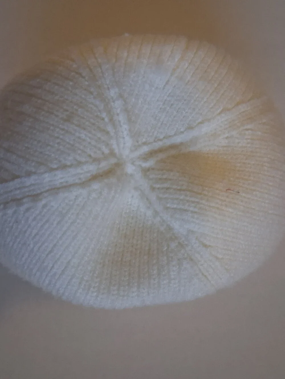 TYR Cream Ribbed Knit Beanie